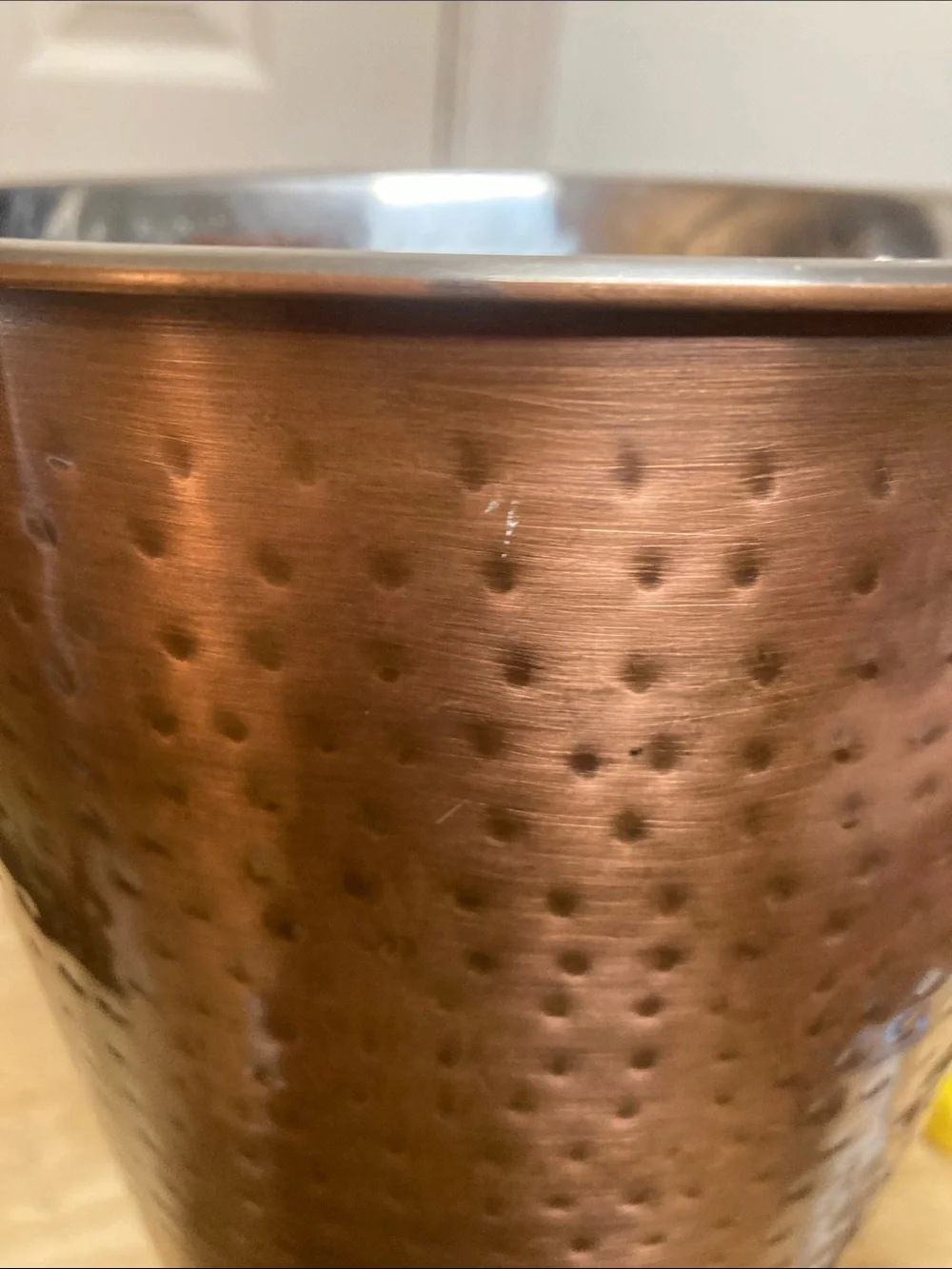Kitchen & Table by H-E-B Ice Bucket Hammered Metal Copper Silver